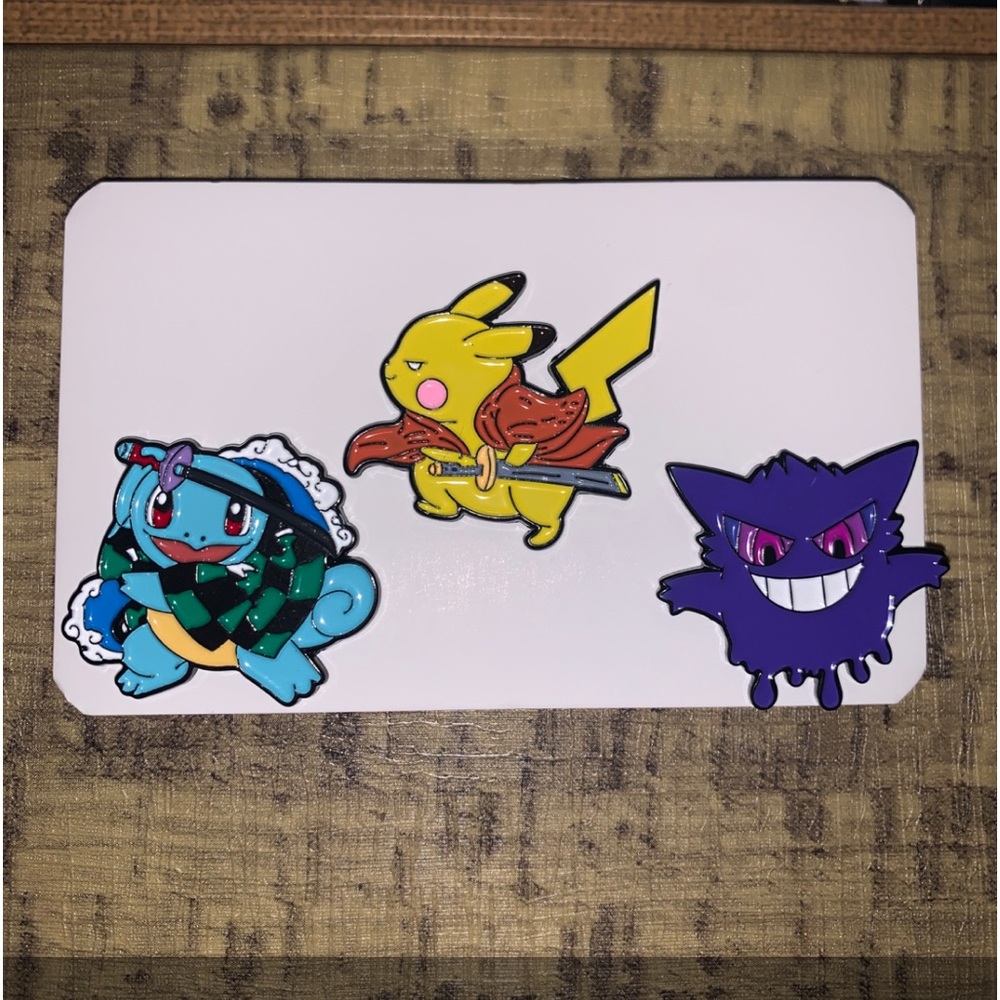 Pokémon samurai 3 piece enamel pins